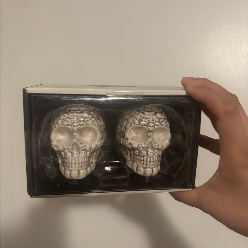 White Skull Salt and Pepper Shakers